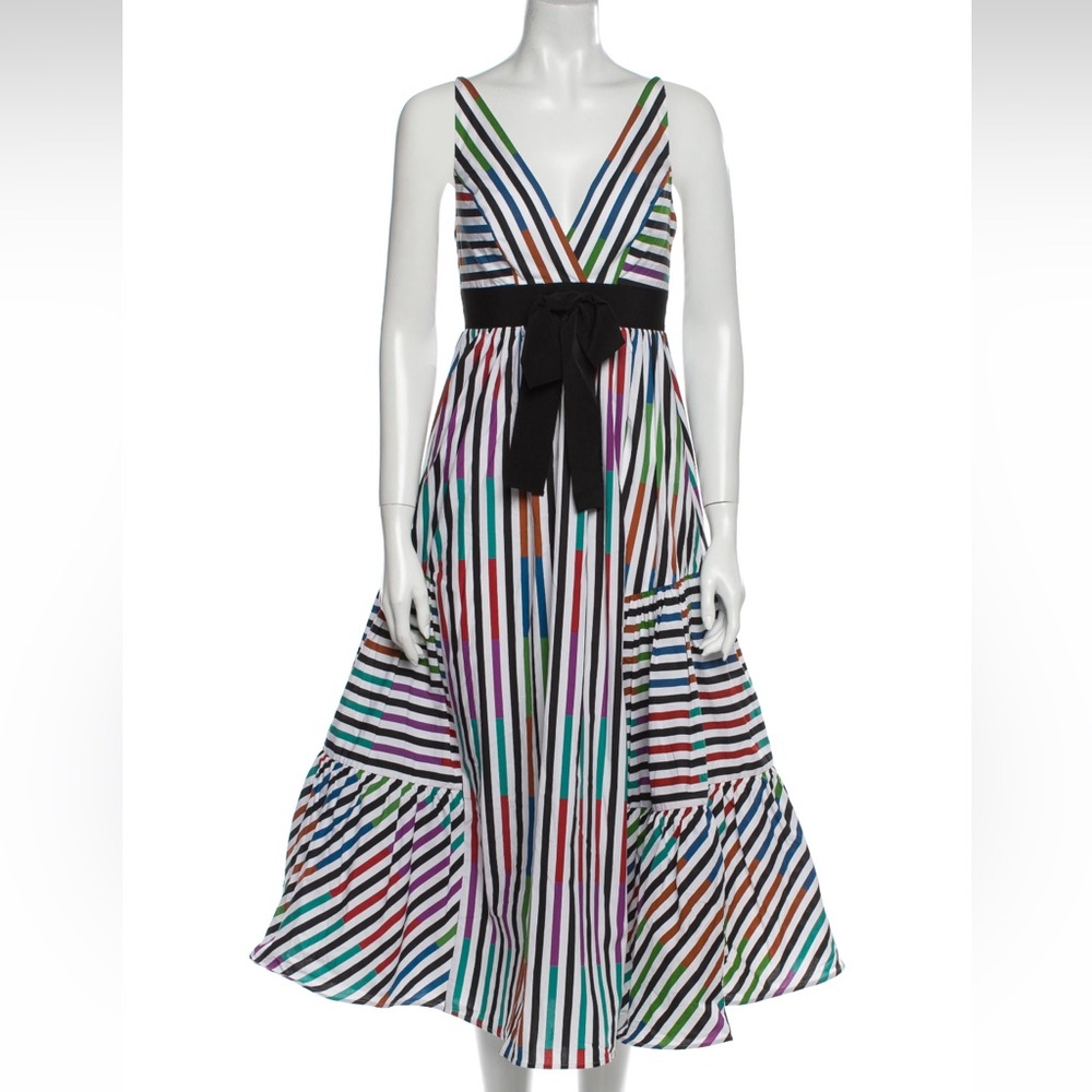 Silvia Tcherassi Catalina del Mar Sangria Striped Cotton Midi Dress πππ - Picture 5 of 8